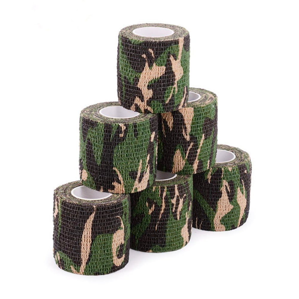 6 Roll Camouflage Tape Cling Scope Wrap Military Camo Stretch Bandage