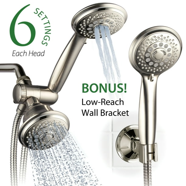 AquaSpa 30Setting UltraLuxury 3Way Shower Head/Handheld Shower Combo with InstaMount® Wall