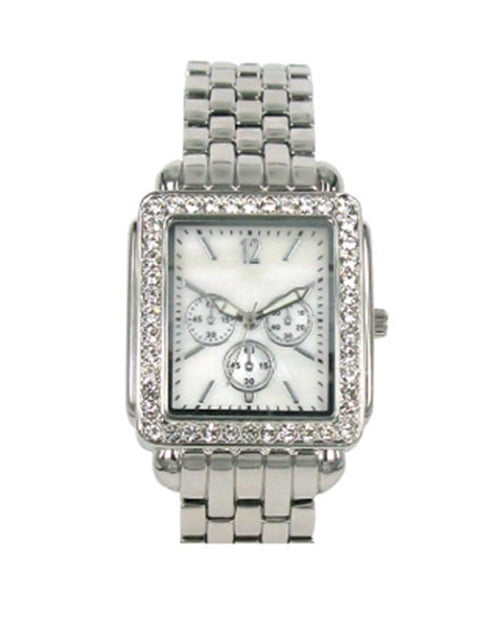 Time and Tru Women's Square Crystal Bracelet Watch