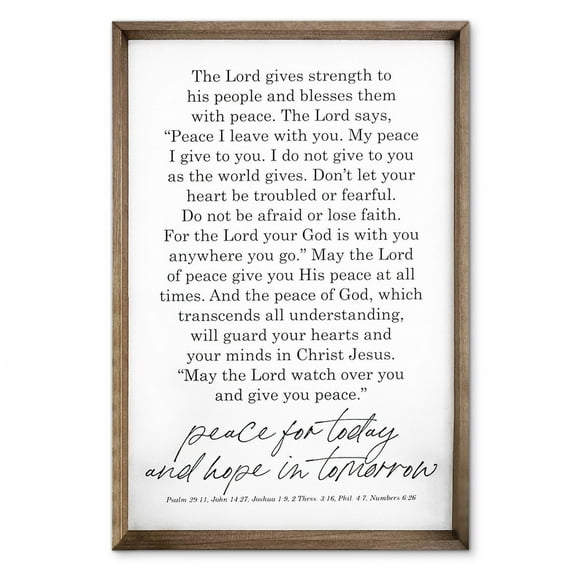 Framed Art Peace Declaration 20 x 30