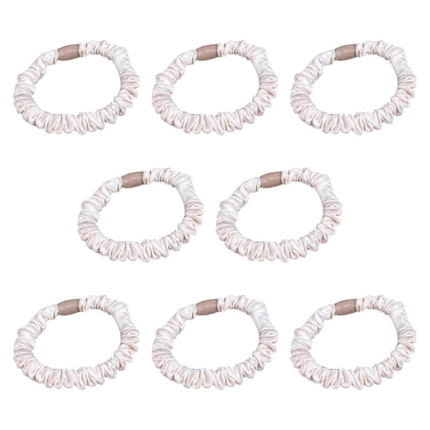 8Pieces Elastic Scrunchies MultiUse Stretchy Hair Bands Solid Color Hairtie For Women Girl Hair Styling Essential Multicolor