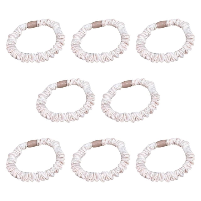 8Pieces Elastic Scrunchies MultiUse Stretchy Hair Bands Solid Color Hairtie For Women Girl Hair Styling Essential Multicolor