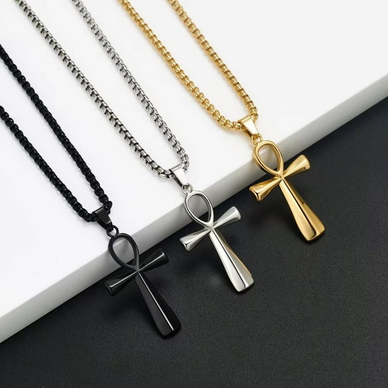 TINGN Layered Cross Necklace for Women Stainless Steel Gold Silver Black  Rose Gold Paperclip Chain Layering Cross Pendant Cross Necklace for Women 