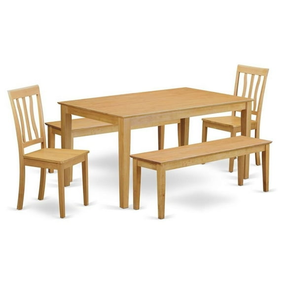 East West Furniture Capri 5-piece Traditional Wood Kitchen Set in Oak