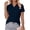 433#Navy, variant on Women's Polo Shirts Cotton 3-Button Short Sleeve Collared Tops Summer Cool Shirt Uniform Casual Shirts