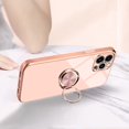 thumbnail image 4 of Compatible with Rose Gold iPhone 13 Pro Max Case for Women Girls Kickstand Ring Holder 360 Rotation Ring Glitter Plating Edge Work with Magnetic Mount Car Luxury Girly Slim TPU Case Pink, 4 of 17