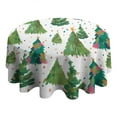 thumbnail image 4 of White Christmas Watercolor Tree Pattern Round Tablecloth 60"x60",Wrinkle Wipeable Table Cloth for Kitchen Dining Room Picnic Patio Party, 4 of 6
