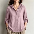 thumbnail image 4 of Abomasnow Roll Up 3/4 Sleeve Hoodies for Women Lightweight Button Down Business Shirts UPF 50+ UV Sun Protection Outdoor Shirts, 4 of 9