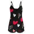 thumbnail image 5 of Hpapadks Holiday Pajamas for Women Valentine's Day V Neck Love Print Sleeveless Tank Tops Shorts Cozy Homewear Set Pjs for Women Black L, 5 of 6
