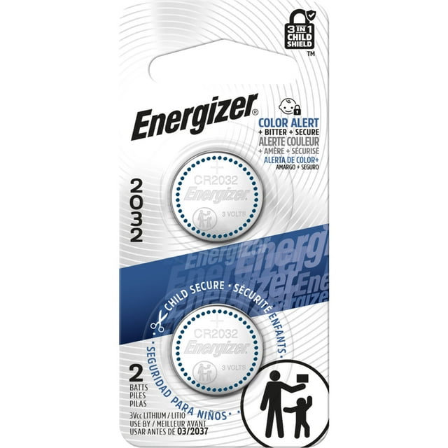 Pile miniature Energizer 2032 au lithium, emballage de 2