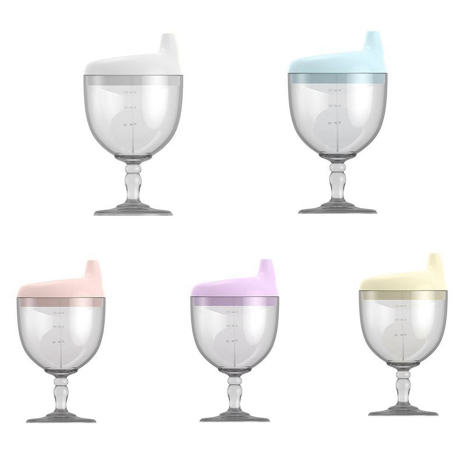 Baby Goblet No Spill Baby Sippy Cup Wine Glass for Baby Kid Party (Pink)