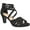 Black Lamy, variant on Crissa Women's Dress Sandals Color: Gold Satin Size: 7.5 WIDE