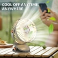 thumbnail image 7 of MERILER Super Strong Wind Power Five-Speed Adjustable Clip-On Desktop Hanging Electric Fan with Night Light (White), 7 of 7