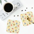 thumbnail image 3 of Bingfone Vintage Colorful Cartoon Snail Leather Drinks Coasters with Set of 6,Suitable for Home Kitchen,Coffee Cup Coasters Home Gift, 3 of 7