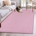 thumbnail image 2 of Pink Burlap Texture Large Area Rugs for Bedroom Living Room, Soft Non Slip Carpet Bedside Rug, Farmhouse Vintage Pink Rectangular Floor Cover Kitchen Accent Rug 3'x5' for Dining Room/Office, 2 of 9
