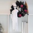 thumbnail image 2 of Halloween white ghost wreath Halloween door wreath entrance window indoor and outdoor decoration, 2 of 5