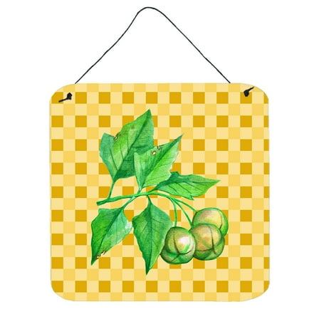 Carolines Treasures BB7188DS66 Candlenut on Basketweave Wall or Door Hanging Prints 6x6 multicolor