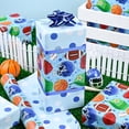 thumbnail image 6 of HOMERAL Blue Wrapping Paper Roll Sports Themed - Mini Roll - Ball Game Design Gift Wrap Paper for Birthday, Baby Shower, Gender Reveal Party, League Winning Celebration - 17In X 32.8Ft, 6 of 7