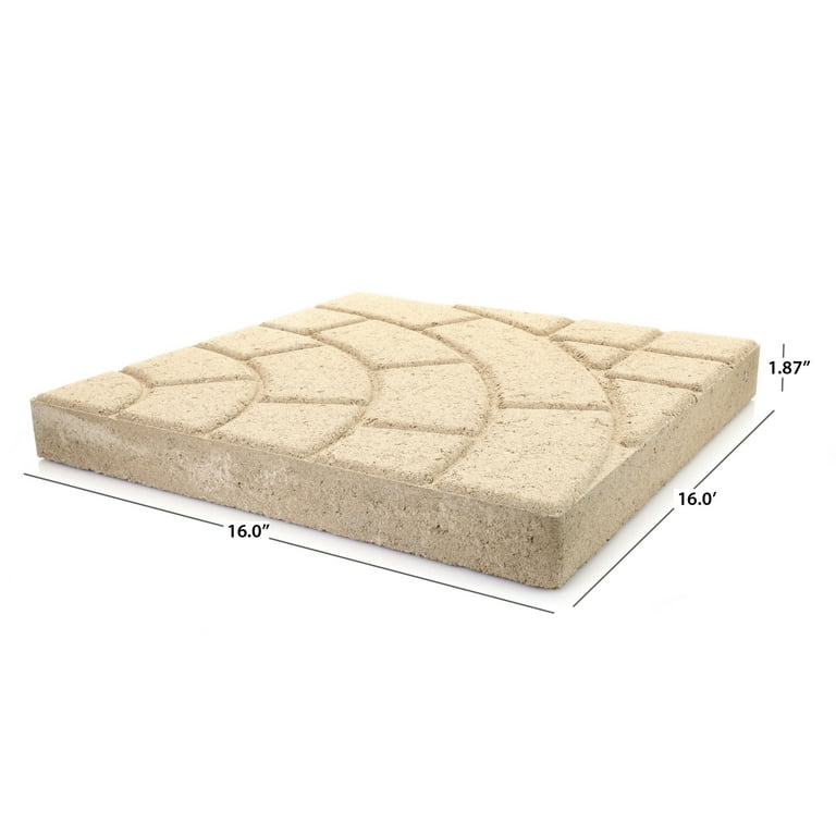 Bella Cobble 16 in. x 16 in. x 1.75 in. Buff Concrete Step Stone Bella Cobble 16 in. x 16 in. x 1.75 in. Buff Concrete Step Stone
