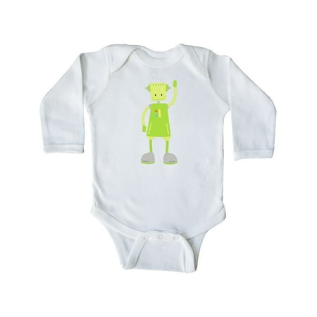 

Inktastic Cute Robot Smiling Robot Green Robot Gift Baby Boy or Baby Girl Long Sleeve Bodysuit