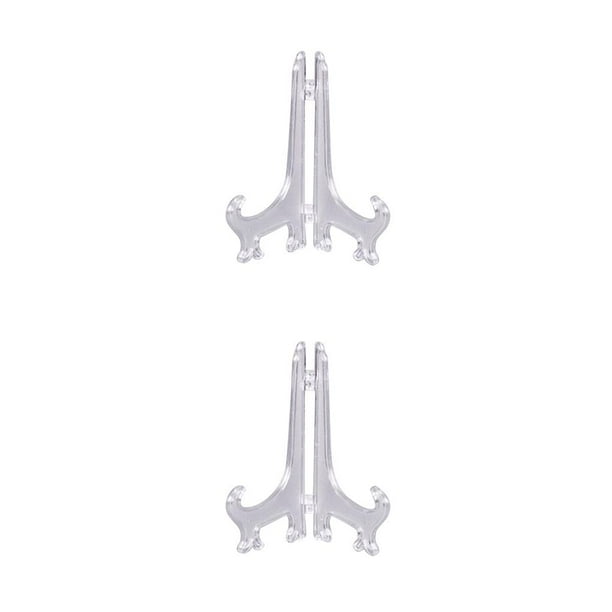 Billuyoard Paquete de 10 soportes de exhibición plegables de plástico, soporte para estante, marco, bandeja, estante, decoraciones, Pedestal, fiesta, 6 pulgadas 2piezas Billuyoard CBP069143