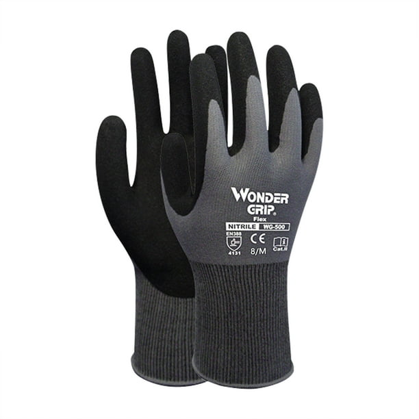 1-Pair Nitrile Impregnated Work Gloves Safety Gloves for Gardening  Maintenance Warehouse for Men and Women (Black Gray M) 