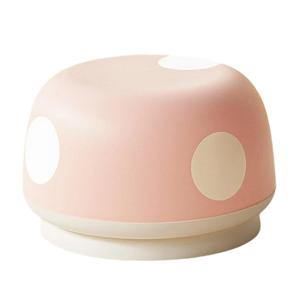 Taburete con forma de hongo, reposapiés otomano, taburete infantil de dibujos animados, material PP, fácil de Rosa