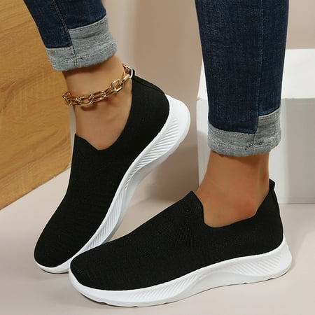 

PhoneSoap Women Flat Sole Wear Casual Shoes Fashion Soft Sole Breathable Casual Shoes Black