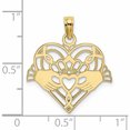 thumbnail image 2 of 10K Yellow Gold Polished And Beaded Claddagh In Heart Charm Made United States -Jewelry By Sweet Pea, 2 of 5