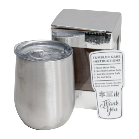 Makerflo 12 oz Straight Wine Stainless Steel Tumbler (25 Pack) Ideal for DIY Crafts -Sublimation