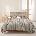thumbnail image 3 of Full Quilt Set 78''x90'', Orange Grey Forest Lightweight Summer Bedspread Coverlet Set with 2 Pillow Shams, Grey Modern Art Oil Painting Breathable All Season Quilt Bedding for Bedroom/Guest Room, 3 of 9