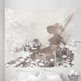 thumbnail image 1 of Vintage Woman Tapestry, Wedding Theme Background with Flowers Bouquet and Bride Silhouette, Fabric Wall Hanging Decor for Bedroom Living Room Dorm, 5 Sizes, Taupe Eggshell White, by Ambesonne, 1 of 1