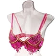 thumbnail image 3 of Disfraz de de danza del vientre con lentejues para mujer Tops Appare única Rosa Macarena Sujetador para danza del vientre, 3 of 8