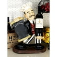 thumbnail image 3 of 13" x 20" Black Polystone Chef Sculpture with Chalkboard and Wine Holder Slot, by DecMode, 3 of 11