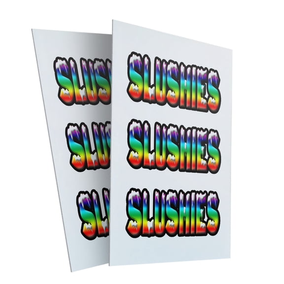 Slushies (2-PACK) 24" x 36" Plastic Signs | Sign Insert 4mm Corrugated Plastic Signs Storefront Window Poster