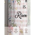 thumbnail image 6 of Easter Plaid Sheer Curtains 54 Inch Length 2 Panels Set Window Treatments, Spring Watercolor Bunny Flower Pink Checkered Rod Pocket Semi Curtains for Living Room/Bedroom/Kitchen Décor, 104"W x 54"L, 6 of 7