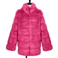 thumbnail image 5 of Penkiiy Women's 2024 Winter Faux Fur Jackets Fall Fashion Open Front Long Shaggy Coat Outerwear Faux Fur Coat Hot Pink, 5 of 6
