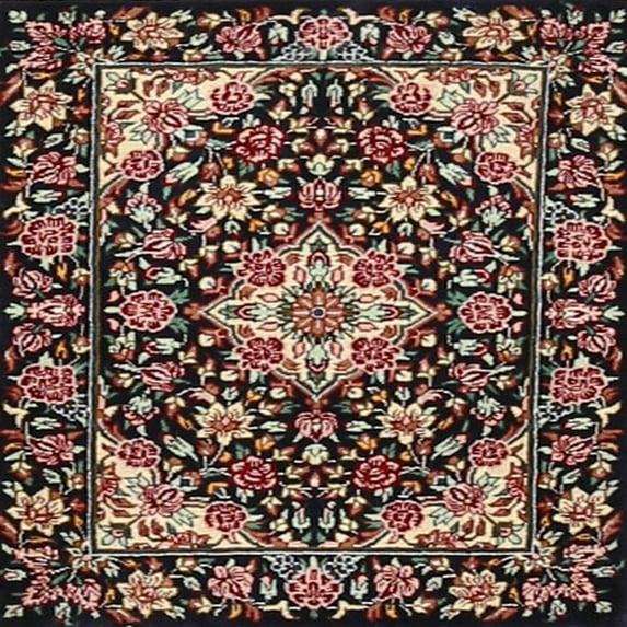 Ahgly Company Indoor Square Traditional Red Medallion Area Rugs, 3' Square
