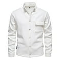 thumbnail image 2 of kakina CMSX Men's Trendy Fashion Jacket,Fall Winter Casual Fleece Streetwear Large Warm Button Solid Color Stand Collar Long Sleeve Hoodless Jacket with Pocket, 2 of 9