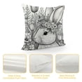 thumbnail image 4 of COMIO  Easter Floral Tulip Garland Bunny Throw Pillow Cover, Spring Rabbit Holiday Cushion Case Decoration for Sofa Couch White, 4 of 5
