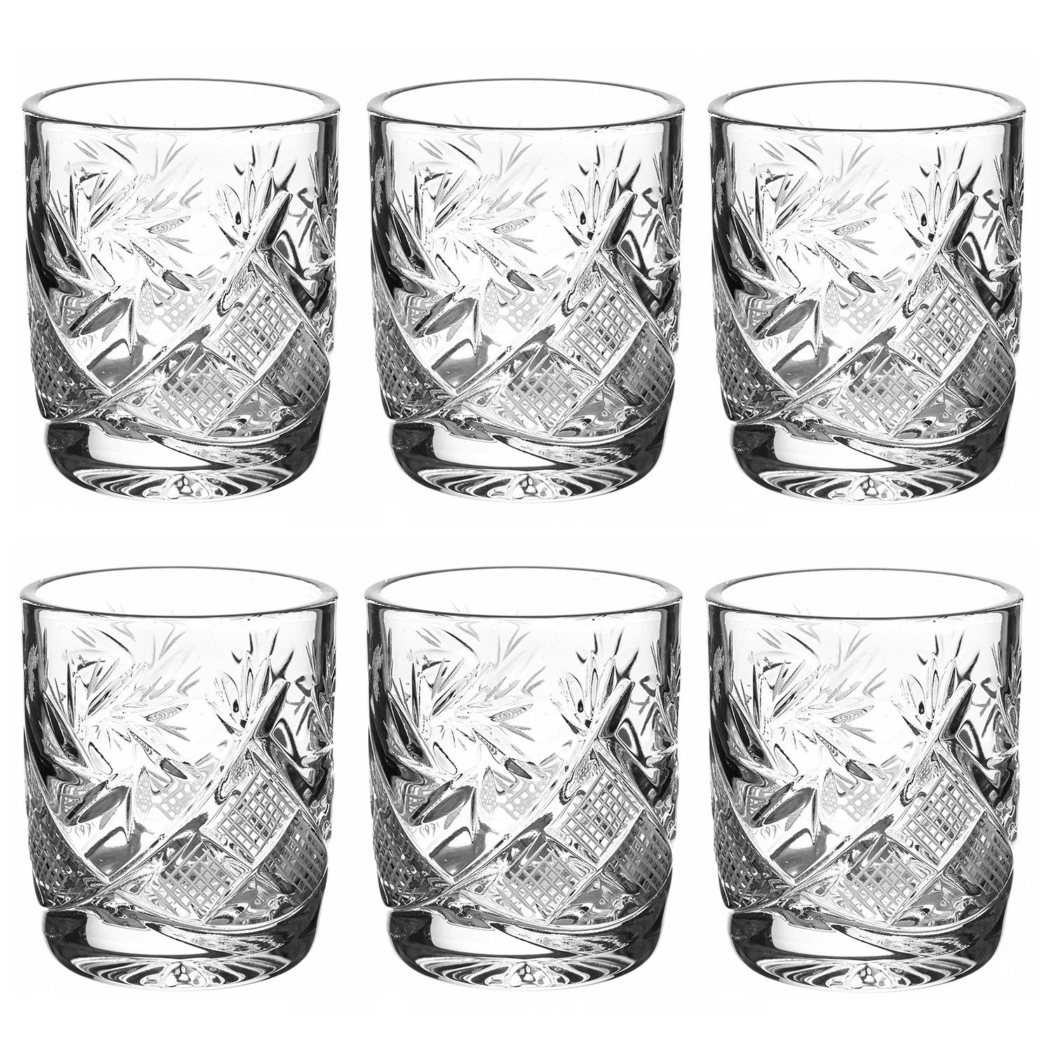 Whiskey Shot Glasses Bar Glasses Crystal Shot Glasses Set of 6 (1.2 fl
