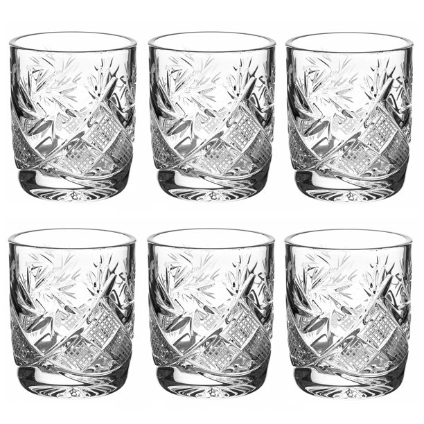 Whiskey Shot Glasses Bar Glasses Crystal Shot Glasses Set of 6 (1.2 fl