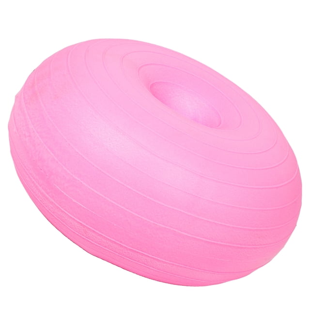 FONDOTIN Inflatable Pink Pilates Ball for Fitness and Balance Training with Thickened PVC Material