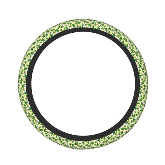 Picia Cartoon Frogs Car Steering Wheel Cover, Non-Slip, Breathable, Universal 15 inch