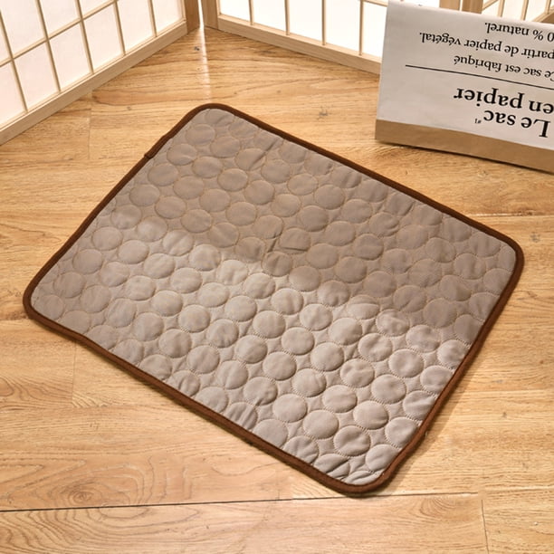 Estera De Enfriamiento Estera de enfriamiento Manta Almohadilla para dormir Suministros para mascotas para perros y gatos (Café 100 * 70 CM) Sywqhk Libre de BPA