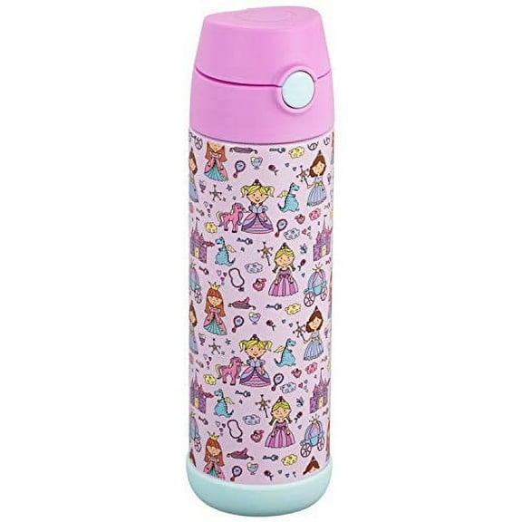 Snug Flask for Kids - Vacuum Insulated Water Bottle with Straw (Princess, 17oz)