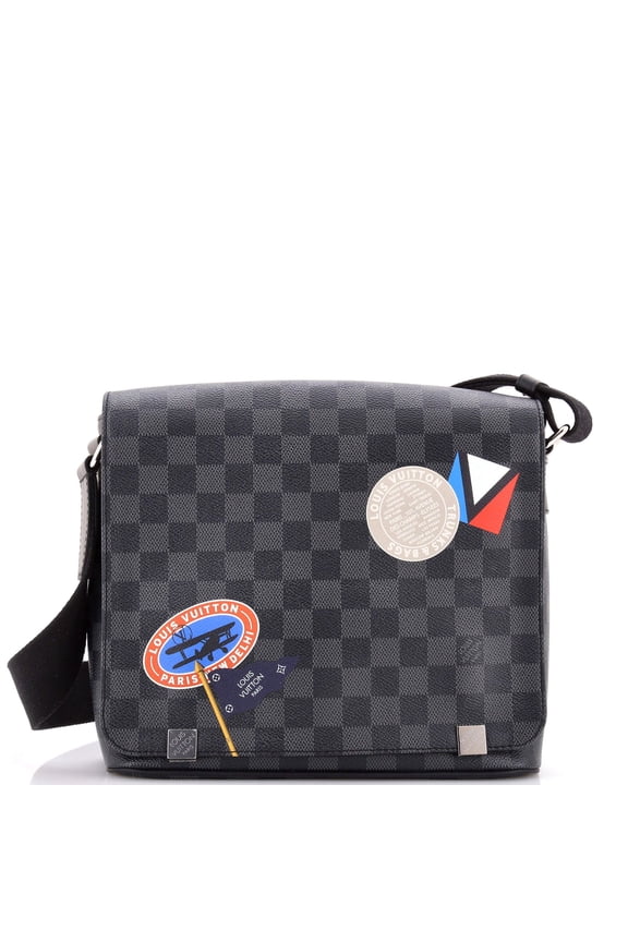 Pre-Owned District Messenger Bag Limited Edition Damier Graphite LV League PM By Rebag