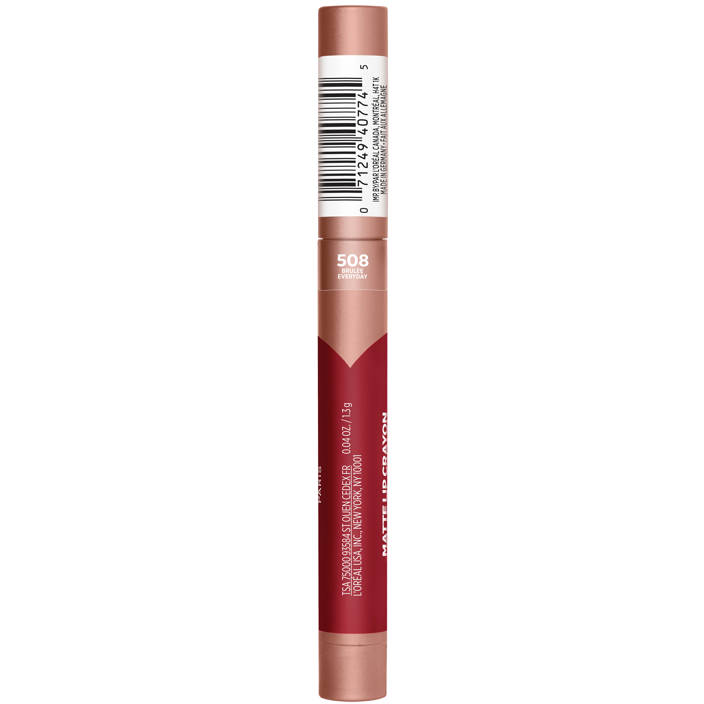 L'Oreal Paris Infallible Matte Lip Crayon, Lasting Wear, Smudge Resistant, Brulee Everyday, 0.04 oz. - image 2 of 4