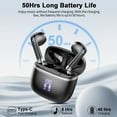thumbnail image 6 of Wireless Bluetooth Earbuds Noise Cancelling in Ear Buds Deep Bass Stereo, 50H Playtime with Mics, LED Display, IPX7 Waterproof Earphones for iphone Android Laptop, Black, 6 of 7