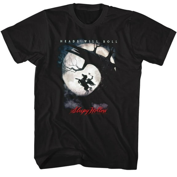 Sleepy Hollow Heads Will Roll Black Adult T-Shirt Xl